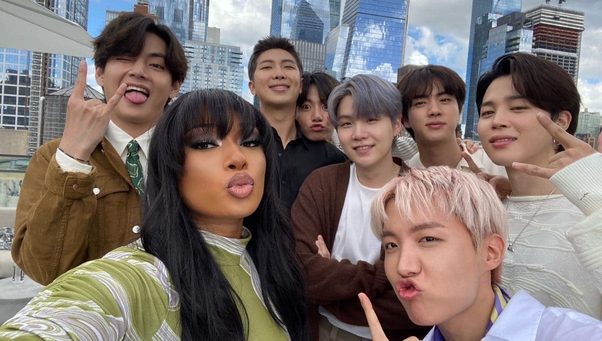 BTS y Megan Thee Stallion se toman SELFIE juntos y ARMY sospecha de MV para ‘Butter (Remix)’