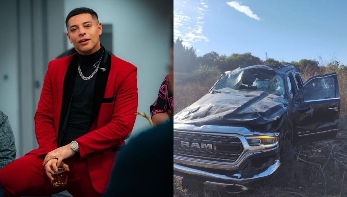 Eduin Caz de Grupo Firme sufre aparatoso accidente automovilístico