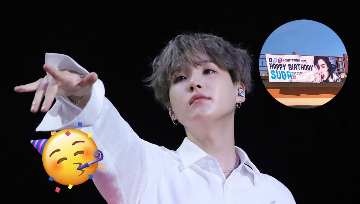 Cuelgan lonas en Matamoros para felicitar a Suga de BTS por su cumpleaños | FOTOS