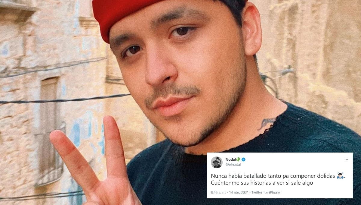 Christian Nodal le pide a sus seguidores AYUDA para componer canciones dolidas