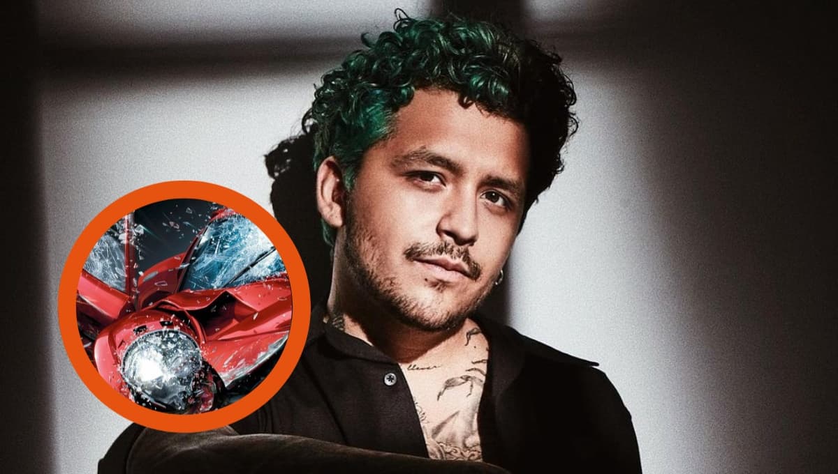 Christian Nodal sufre accidente con su Ferrari ¿qué le pasó?