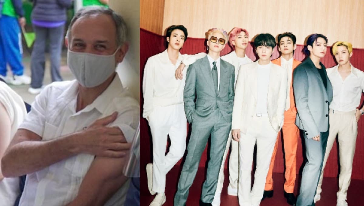 Vacunan a Hugo López-Gatell al ritmo de ‘Boy With Luv’ de BTS y ARMY lo llama ‘oppa’