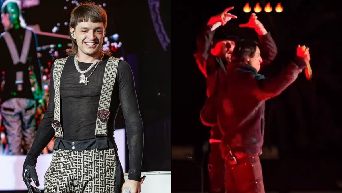Peso Pluma se rinde ante Natanael Cano en su concierto del Foro Sol, ‘que viva el rey de los corridos’