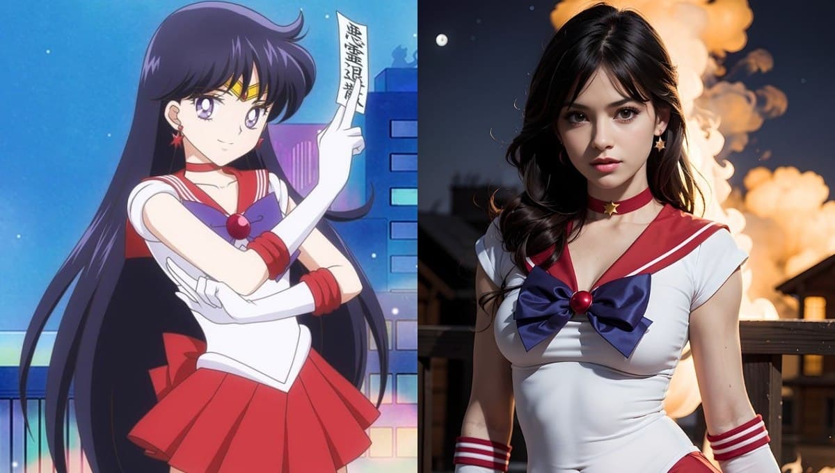¿Cómo se vería Sailor Mars de Sailor Moon en la vida real según la Inteligencia Artificial?