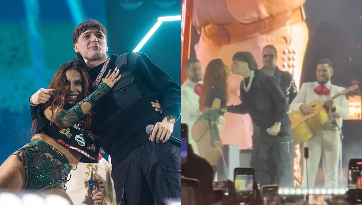 VIDEO: ¿Peso Pluma y Anitta son novios? Así se besaron en Pal Norte 2024