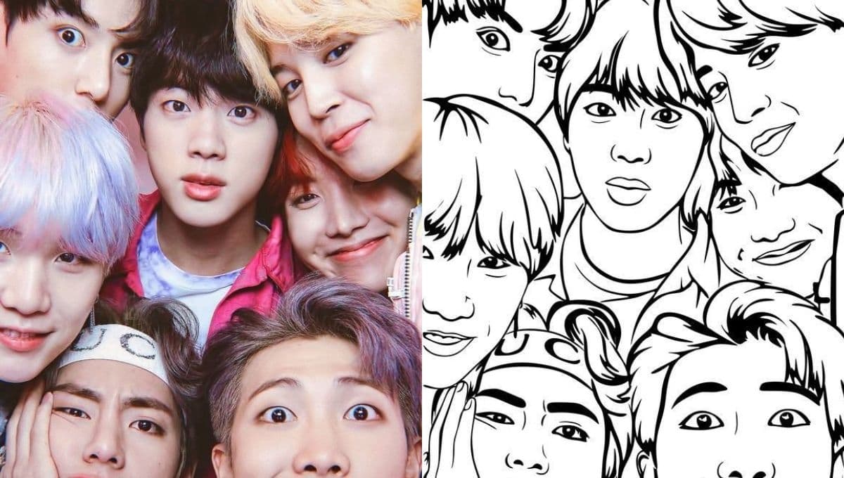 BTS para colorear: 5 fotos bonitas para imprimir y colorear