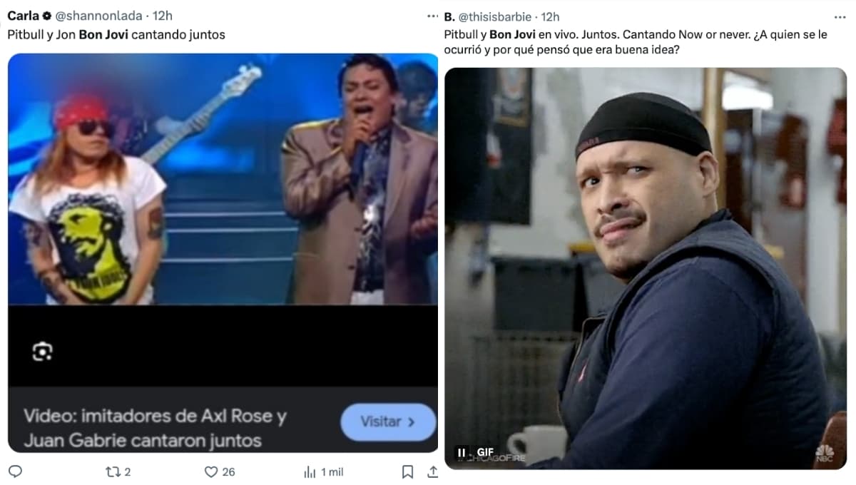 Bon Jovi canta con Pitbull en los Latin Grammy y los memes no lo pueden creer