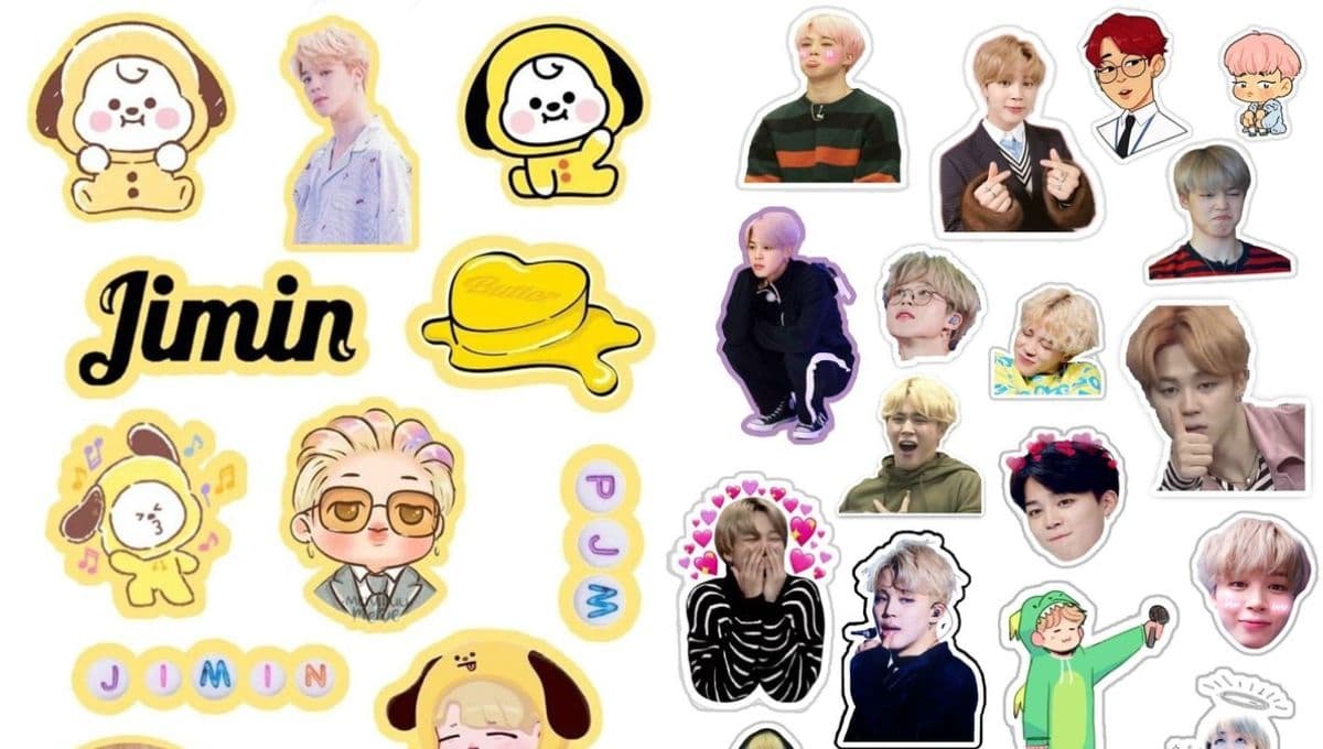 5 plantillas de Jimin de BTS para imprimir stickers